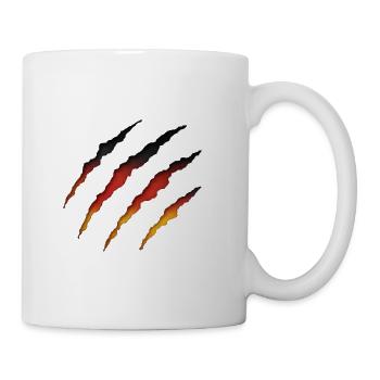 Deutschland Falgge - Fußball (EM /WM) - Kratzer - Tasse - Weiß - Rechts
