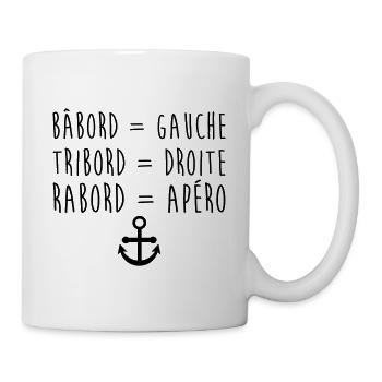 BackbordBord Steuerbord, Alkohol-T-Shirt, Aperitif,Humor - Tasse - Weiß - Rechts