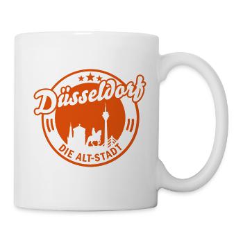 Düsseldorf T Shirt Die Altstadt Wahrzeichen - Tasse - Weiß - Rechts