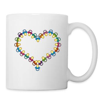 Herz aus Schnullern - Tasse - Weiß - Rechts