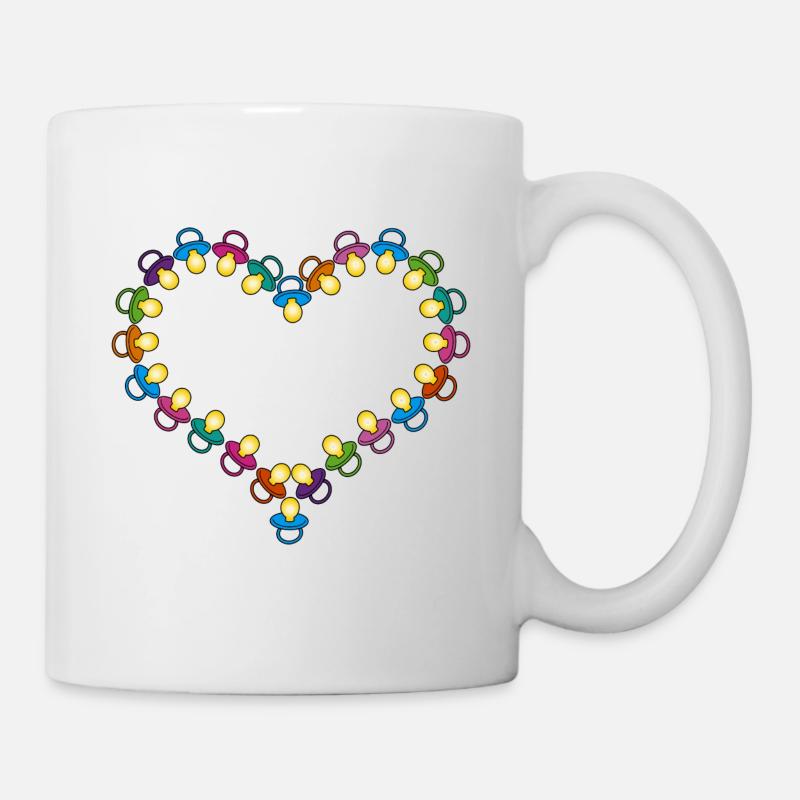 Herz aus Schnullern - Tasse - Weiß
