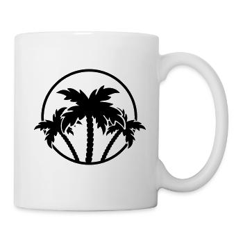 cercle icône paumes - Mug blanc - blanc - Droite