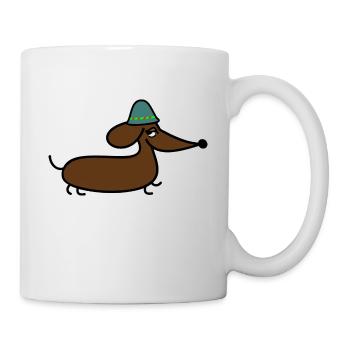 Rolig tax med hatt - Mug - white - Right