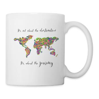 bunte Welt - It's about the journey - Tasse - Weiß - Rechts