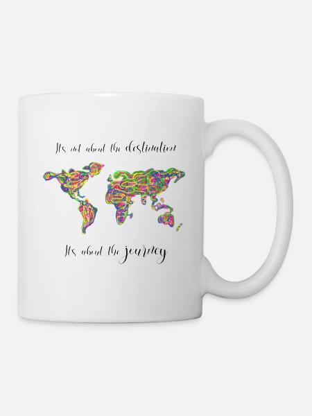 colorful world - It's about the journey - Mug - white