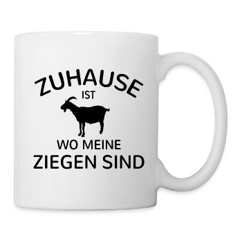 Zuhause wo meine Ziegen Ziege Bauer Landwirt Bauer - Tasse - Weiß - Rechts