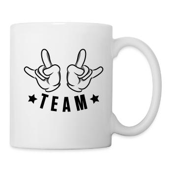 hand party team - Tasse - Weiß - Rechts