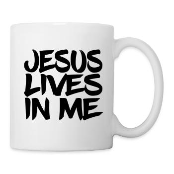 Jesus lebt in mir - Tasse - Weiß - Rechts