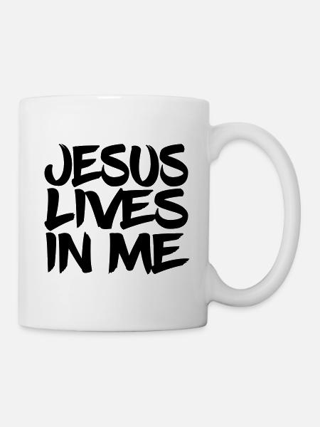Jesus lives in me - Mug - white