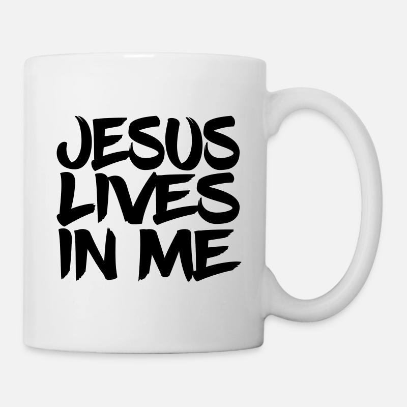 Jesus lebt in mir - Tasse - Weiß