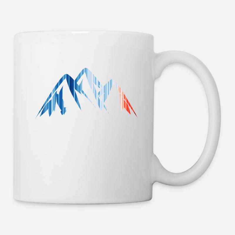 Berge - Gebirge - Warming Stripes - Klimawandel - Tasse - Weiß