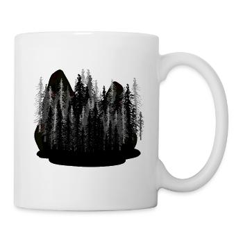 Dark Fantasy Natur Gruselig Wildnis Wald Karpaten - Tasse - Weiß - Rechts