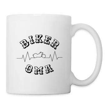Motorrad Oma Grandma Grandmother Omi Biker - Tasse - Weiß - Rechts