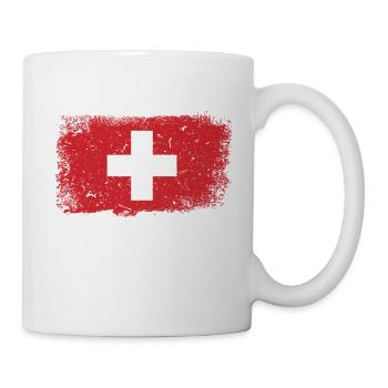 Schweiz Flagge - Tasse - Weiß - Rechts