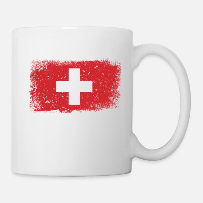 Schweiz Flagge - Tasse - Weiß