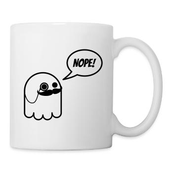 Sir Geist mit Schnurrbart und Monokel sagt Nope - Tasse - Weiß - Rechts