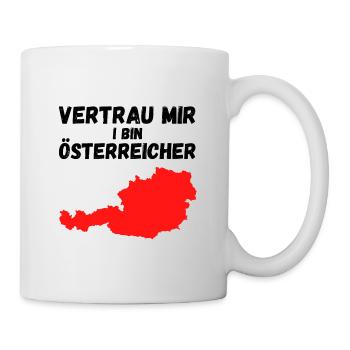 I bin Österreicher Lustiger Spruch Ösis Österreich - Tasse - Weiß - Rechts