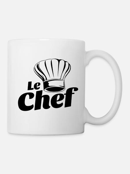 bonnet cuisinier le chef - Mug blanc - blanc