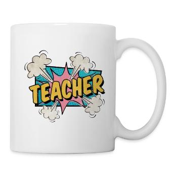 Teacher Comic Superhero Font - Mug - white - Right