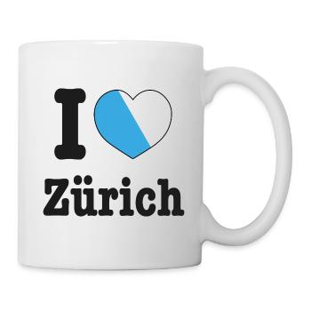 I Love Zürich | Schweiz Wappen Liebe Herz - Tasse - Weiß - Rechts