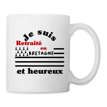 Je suis retraité en bretagne et heureux - Mug blanc - blanc - Droite