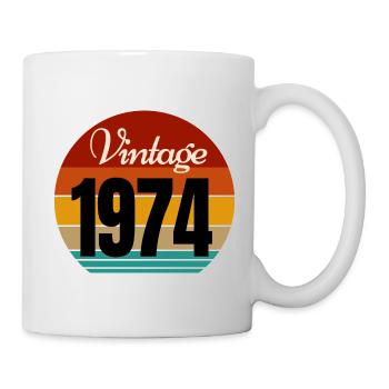 Jahrgang 1974 - Tasse - Weiß - Rechts
