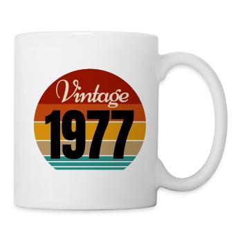 Jahrgang 1977 - Tasse - Weiß - Rechts