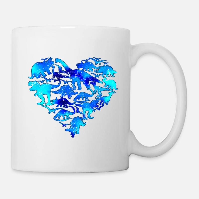 Dinosaurier-Herz - Tasse - Weiß