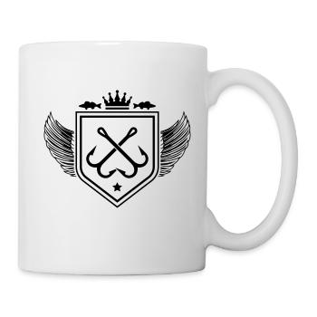 hameçon symbole pêche armoiries - Mug blanc - blanc - Droite