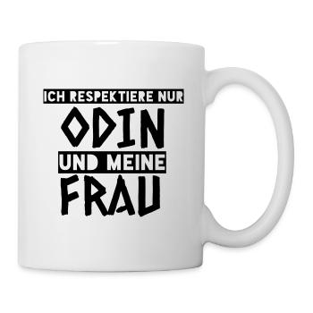 Ich Respektiere Odin und meine Frau Wikinger - Tasse - Weiß - Rechts
