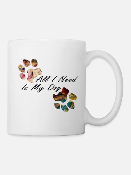 Pfotenabdrücke Hundepfote Pfoten Hund Hunde - Tasse - Weiß