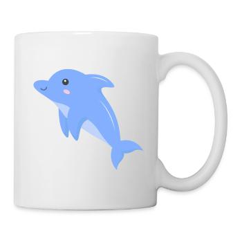Delfinbaby Kleiner Delfin Kinder Damen Herren - Tasse - Weiß - Rechts