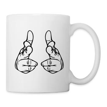 Hand Pistol - Finger Gun Vector - Mug - white - Right