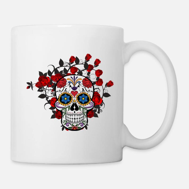 Crâne fleuri - Mug blanc - blanc