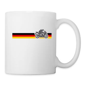 motorradfahren Flaggen deutschland Motorrad - Tasse - Weiß - Rechts