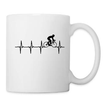 Radfahrer Herzschlag Fahrrad t-Shirt - Tasse - Weiß - Rechts