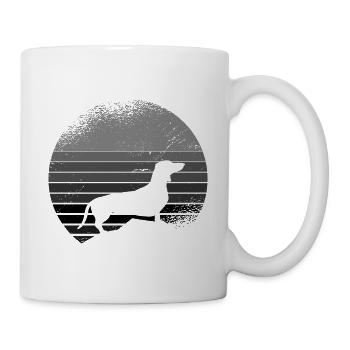 Hundeliebhaber Dackel Dachshund Motiv Geschenk - Tasse - Weiß - Rechts