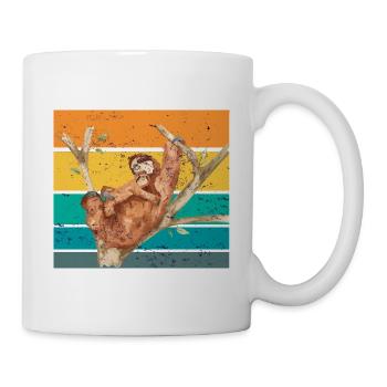 Maman paresseux avec doux bébé paresseux - Mug blanc - blanc - Droite