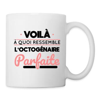 Anniversaire 80 ans - Octogénaire parfaite - Mug blanc - blanc - Droite