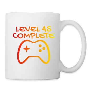 45. Geburtstag Level 45 Complete - Tasse - Weiß - Rechts