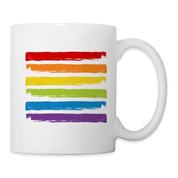 Rainbow Colors LGBT LGBTQ Gay Pride Symbole CSD - Mug blanc - blanc - Droite