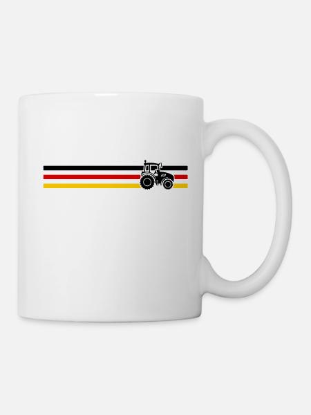 traktor flaggen deutschland t shirt landwirt - Tasse - Weiß