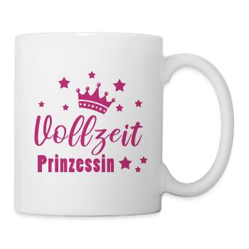 Vollzeitprinzessin Prinzessin Geschenkidee - Tasse - Weiß - Rechts