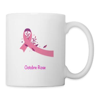 Ruben Rose de sensibilisation au Cancer du Sein - Mug blanc - blanc - Droite