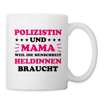 Polizistin Lustige Spruch Polizei Sprüche Geschenk - Tasse - Weiß - Rechts