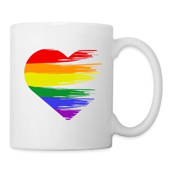 LGBTQ Heart Liebe Herz - Tasse - Weiß - Rechts
