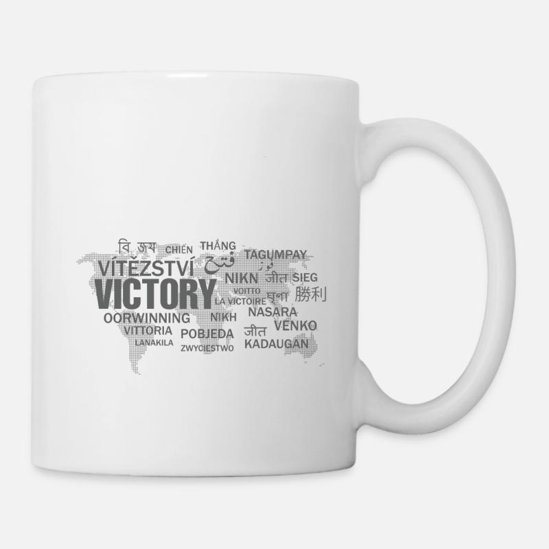 Victoire dans les langues du monde entier - Mug blanc - blanc