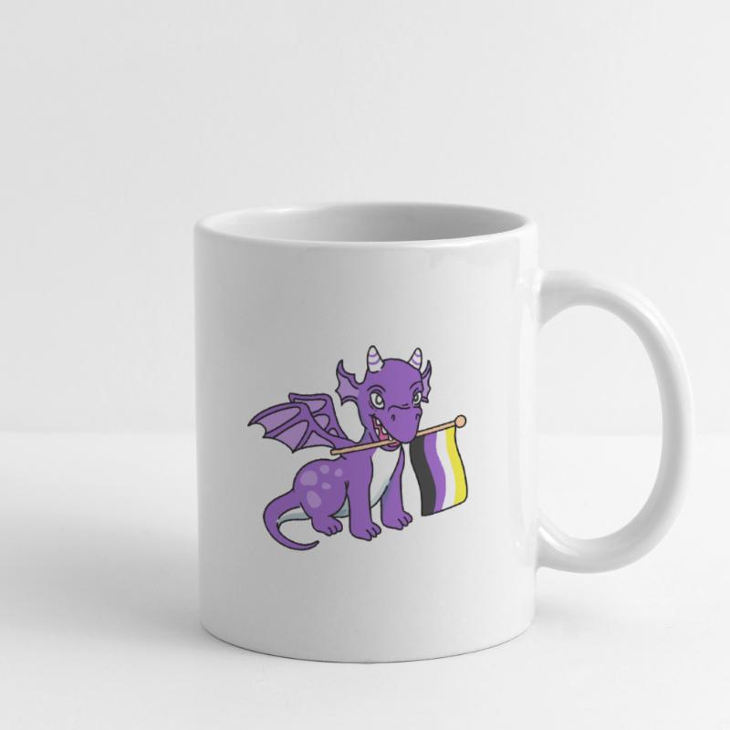 Nonbinary Pride Dragon Nonbinary Pride Mug blanc