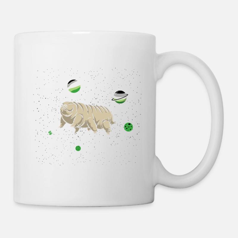 Aromantisches Bärtierchen im Weltraum - Tasse - Weiß