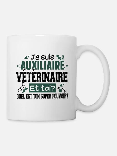 Auxiliaire Vétérinaire Métier Animal Chien Chat - Mug blanc - blanc
